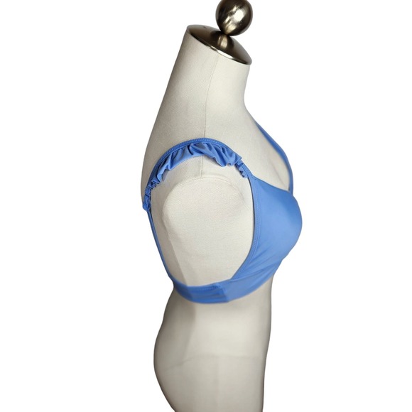 Aerie Triangle Ruffle Strap Bikini Swim Top‎ Womens XS Blue - Picture 4 of 9